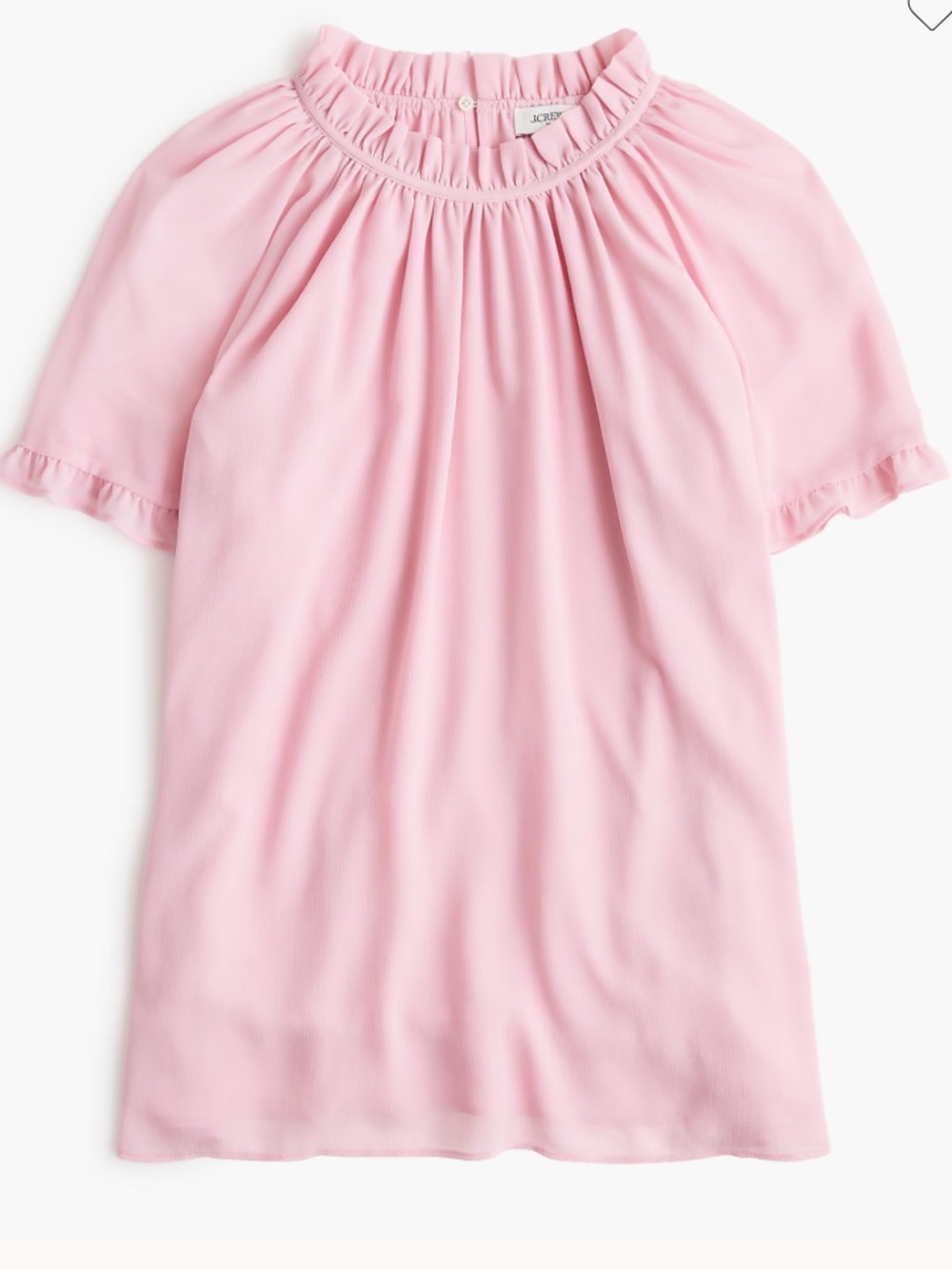 J. Crew Factory Short-sleeve pink ruffle top NWT